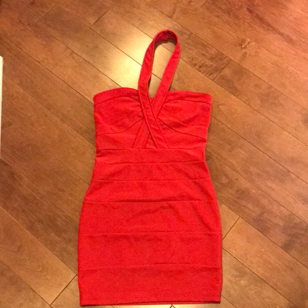 Red mini dress